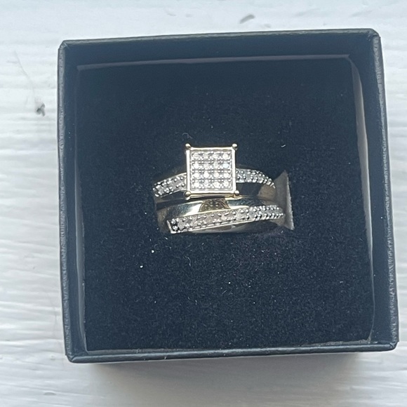 14K GOLD OVER SOLID 925 STERLING SILVER 0.35 CTW AUTHENTIC DIAMONDS - Picture 4 of 4